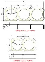 Тормозная система Baterai Sel Spacer Sarang Tunggal Rakit 4X5 Ruang 18650 21700 26650 32700 Pemegang