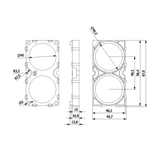 46160 Braket Baterai Litium ABS V0 Pemegang Sel Baterai Splicing Tahan Api